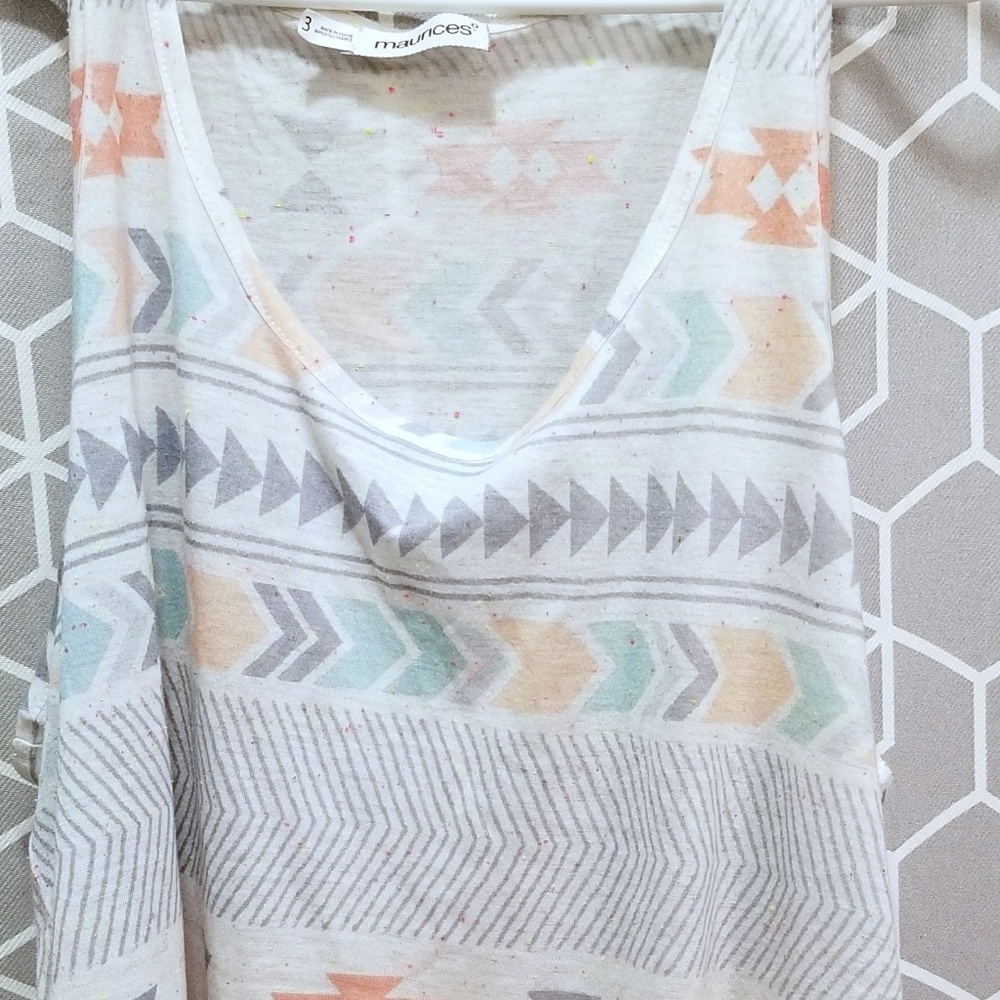 Maurices Pastel Patterned Tank - Size 3